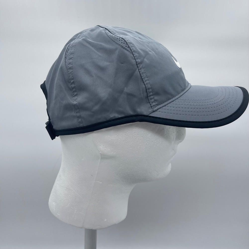 Nike 679421-065 OSFM Grey Featherlight Dri-FIT‎ Summer Running Hat Strapback Cap - Picture 7 of 11